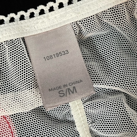 34C/S VS Victoria’s Secret Sexy Nurse Apron Costume garter lingerie white red - Picture 16 of 16